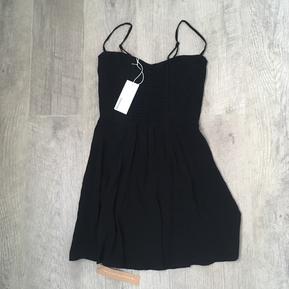 Reformation Scarpetta Mini Black Dress NEW - Picture 6 of 7